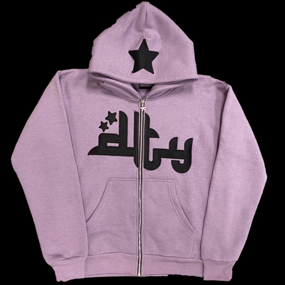 COPY - Light purple DIVIDE THE YOUTH gently used zip up hoodie.